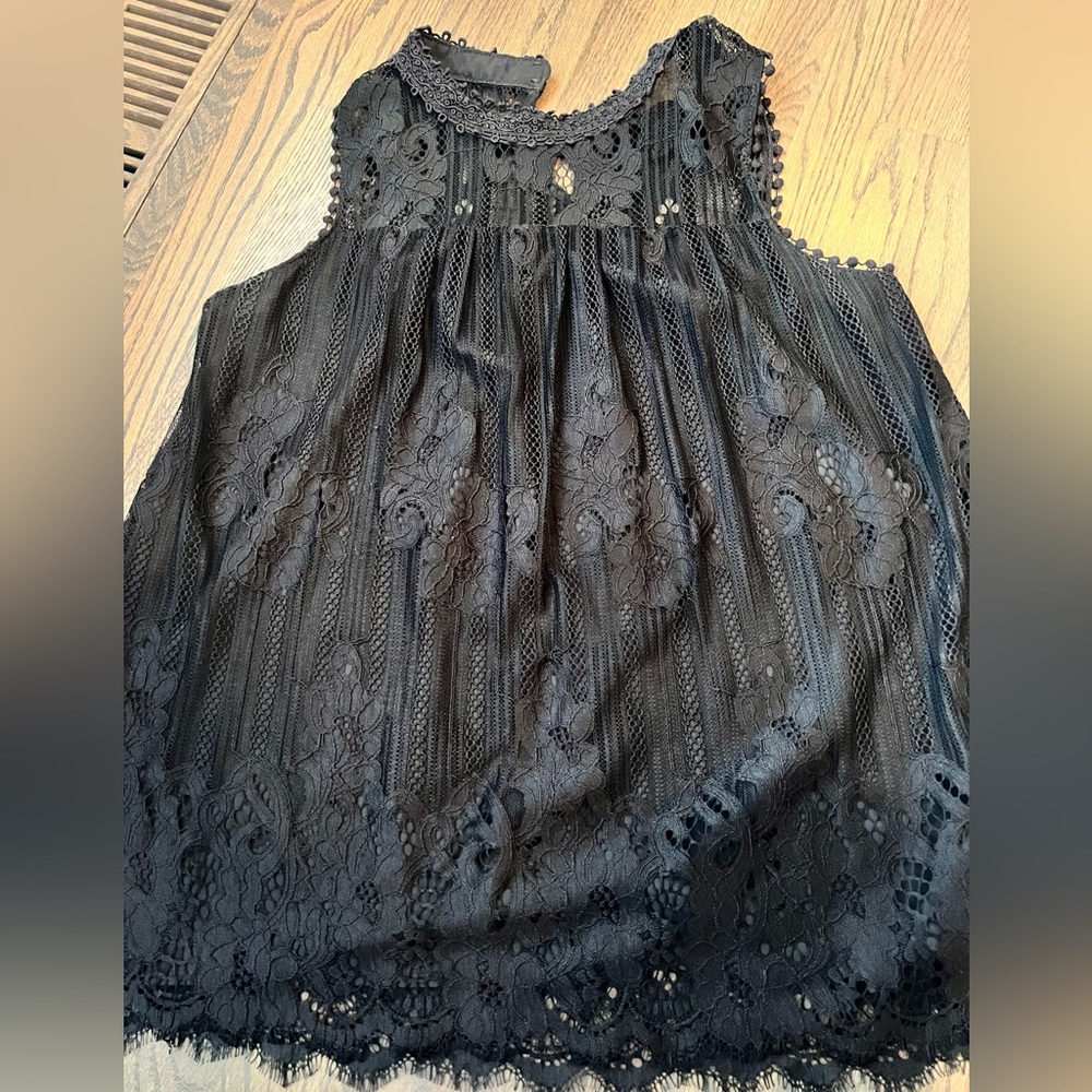 Black lace sleeveless top